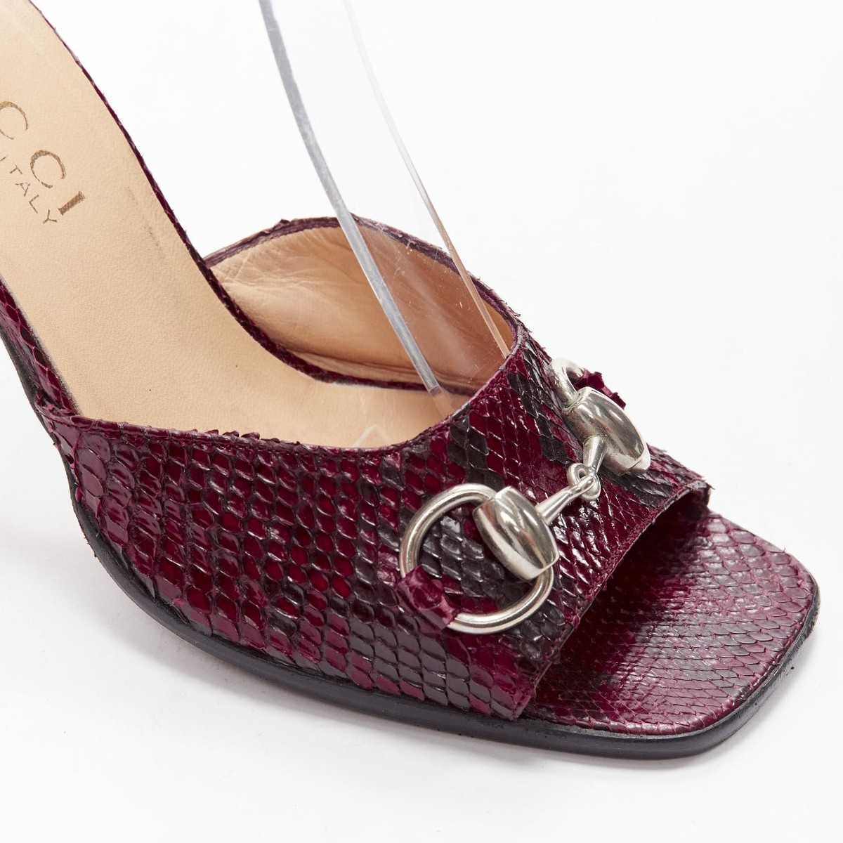GUCCI Tom Ford Vintage 1996 red scaled leather silver GUCCI Tom Ford Vintage 1996 red scaled leather silver