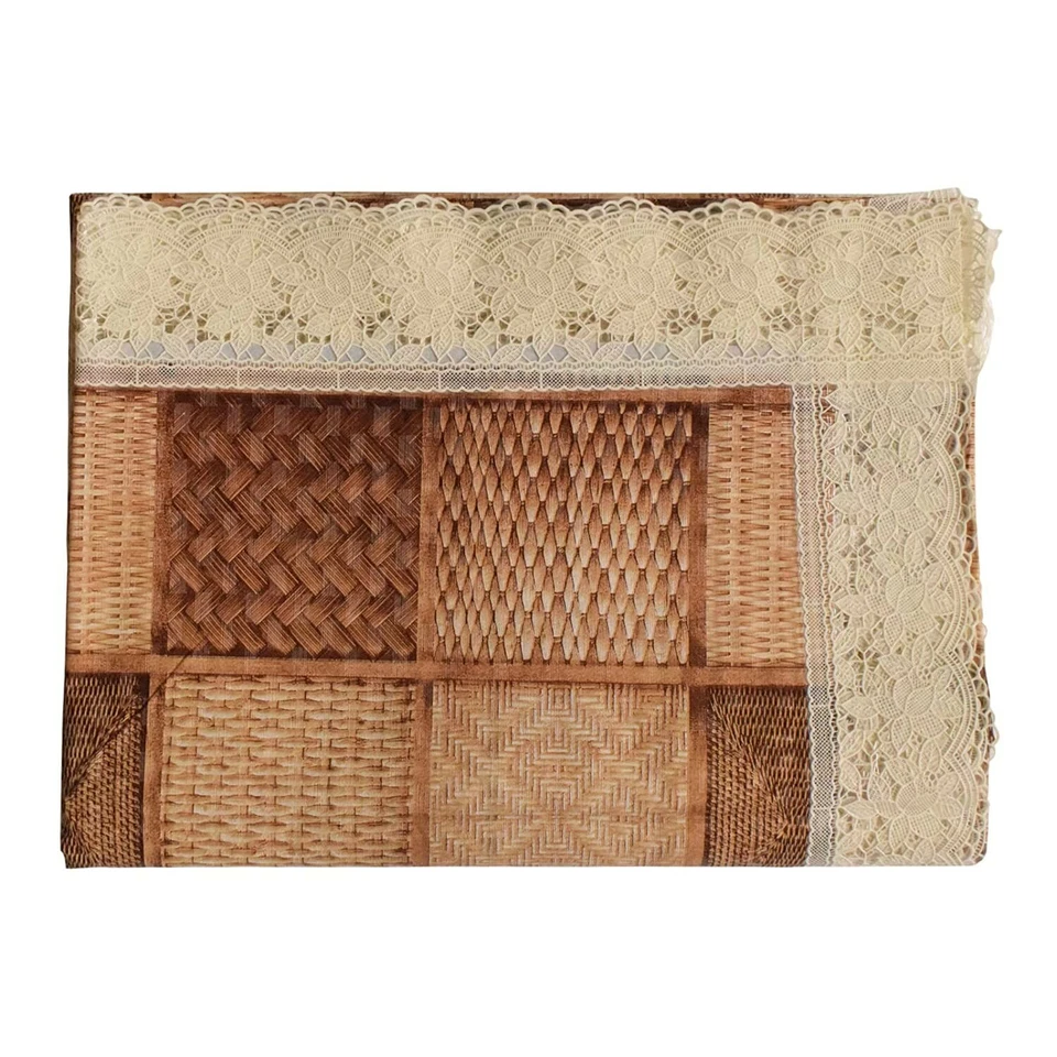 PVC 6 Seater Dinning Table Cover 60 x 90 inch Brown US - Image 4 of 4