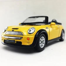 New 5" Kinsmart Mini Cooper S Convertible Diecast Model Toy Car 1:28 Yellow