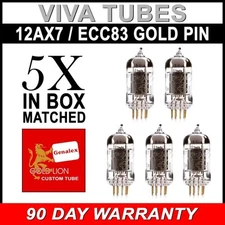 New Matched Quintet Reissue Genalex Gold Lion 12AX7 / ECC83/B759 GOLD PIN Tubes