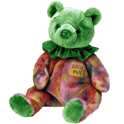 Ty Beanie Baby Happy Birthday Bear May MWMT