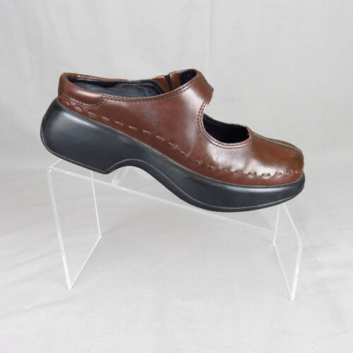 Dansko Mary Jane Shoes Womens Size 36 EU Brown Leather Slip On Clogs Mules - Picture 2 of 10