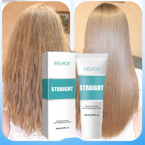 Protein Hair Straightening Cream Silk Gloss Smooth Rough Hair Repair Straight - Picture 4 of 12