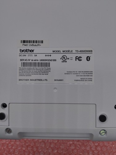 BROTHER TD4550DNWB 4" 300DPI DT USB/HOST/SER/WLAN/LAN/BT/MIFI WITH p/s  NEW - Picture 4 of 7