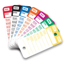 PLASTIC KEY TAGS GENUINE VERSA-TAG TOP STRIPE KEY TAG 250 PER BOX W/ MARKERS