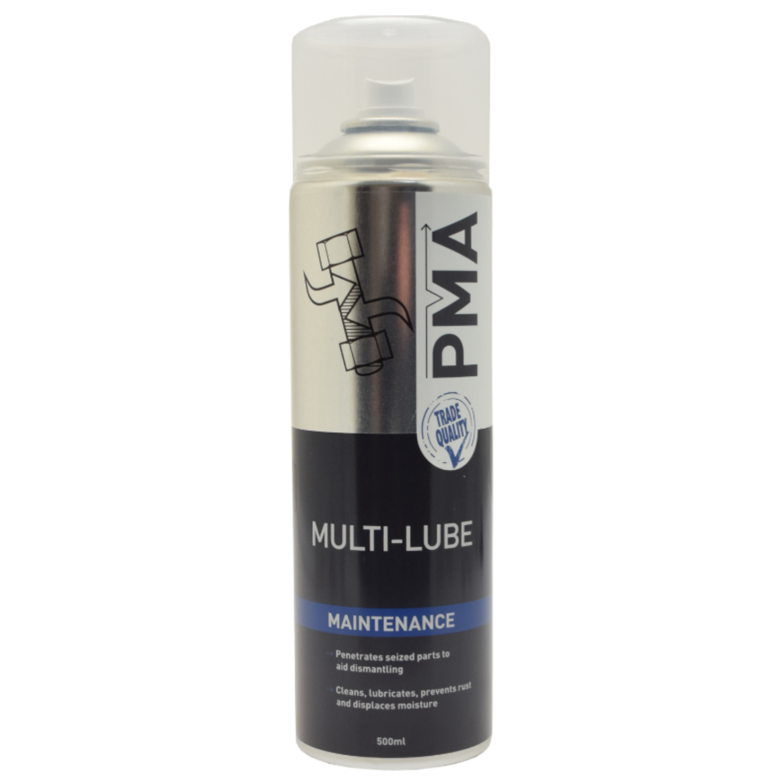 PMA Multi-Lube 500ml Cleans Lubricates Prevents Rust Displaces Moisture Spray