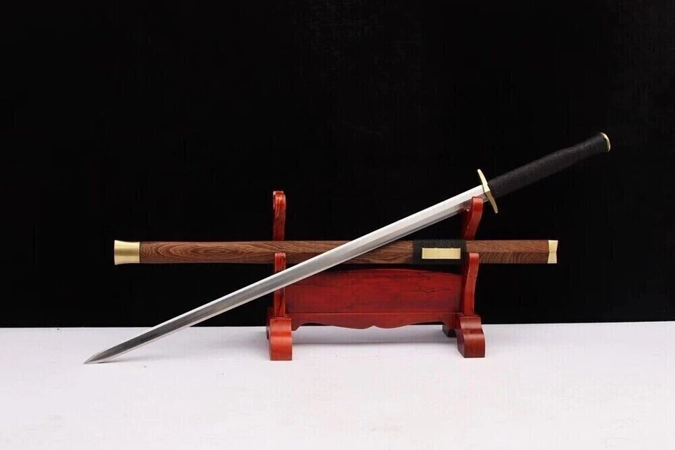 Cuchillo de guerra de espada chino KUNGFU afilado 1095 hoja de acero de alto carbono sable katana Foto 4 de 4