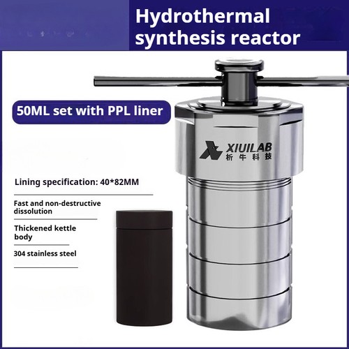 Reattore Autoclave Sintesi Idrotermica Foderato Serbatoio Digestione Alta Pressione 50ml - Foto 18 di 19