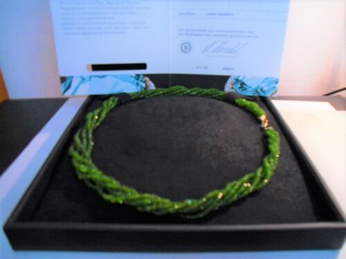 Chromdiopsid Kette/Collier 5-Reihig, 45-48 cm, mit 14 Karat Gold Verschluß NEU - Bild 5 von 7