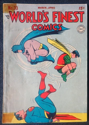 World's Finest Comics #33 💛 SOLID, COMPLETE, UNRESTORED 💛 Superman Batman 1948