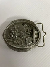 Vintage NOS 1989 Commemorative The American Sheep Farmer Pewter Belt Buckle