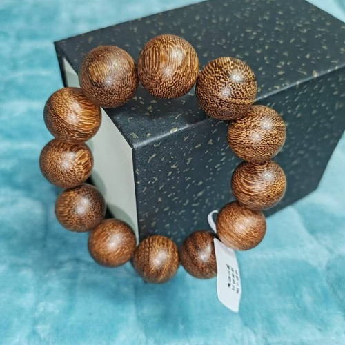 20mm Vietnam Nha Trang Natural Agarwood Bracelet Men Woman Lucky Buddha Beads - Picture 5 of 13