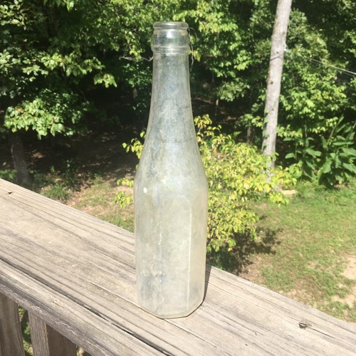Vintage HJ Heinz Ketchup Bottle Octagonal Clear Glass Decor Collectible Classic