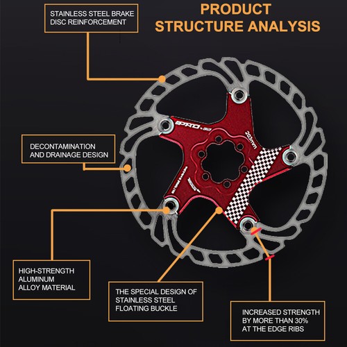 Bicycle Disc Brake Rotor 140 160 180 203mm Thickening Anodized Quick Cooling - Picture 8 of 10