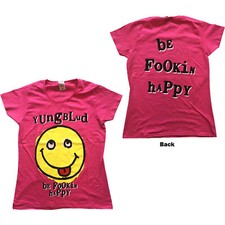 Yungblud Ladies T-Shirt: Raver Smile Back Print 