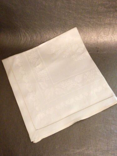 Vintage Irish Linen Floral Leaves Napkins Set Of 8 Damask - 17”
