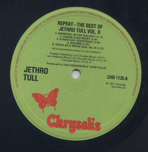 JETHRO TULL - REPEAT BEST OF VOL. 2. 1977 UK FOLK ROCK 12" L.P. + INNER SLEEVE - Picture 4 of 5