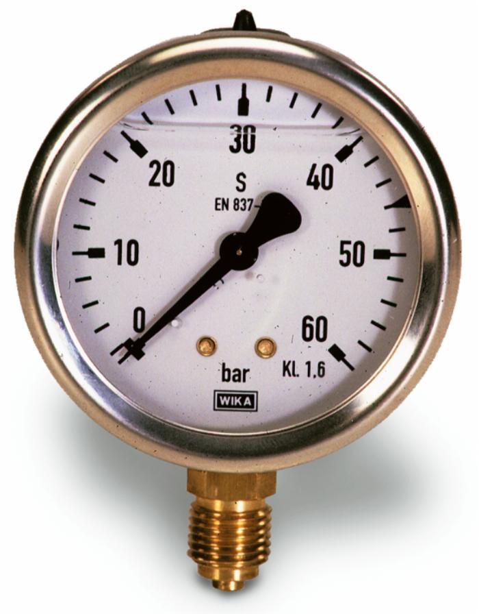 Manometro alla glicerina con cassa in acciaio scala 1 bar