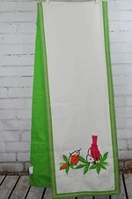 The Company Store BIRDS Table Runner 16x90 100% Cotton Canvas Crewel Embroidery