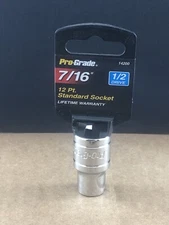 Pro Grade 7/16”, 1/2” Drive, 12 Pt Standard, 14200 Socket, COMB SHIP $1 PER MULT