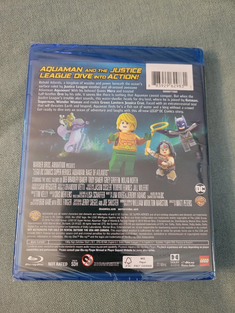 LEGO Super Heroes Aquaman Rage of Atlantis Blu ray 2018 DC