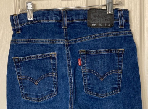 LOT of 2 Boys Levi's Blue Stretch Denim Jeans-502 Taper & 511 Slim (Size 14) - Picture 8 of 11