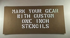 STENCIL, CUSTOM 1" 4 LINES 15 CHARACTER PER LINE  ON AN OILED CARD MILITARY U.S.