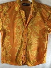 Reyn Spooner Hawaiian Shirt Orange Yellow Floral Xl Vintage Casual Biz Free Ship