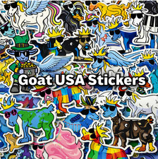 SALE RARE  🚨 ☘️Goat USA Stickers 🐐  Most Under $4" 🚨☘️Over 195  to choose