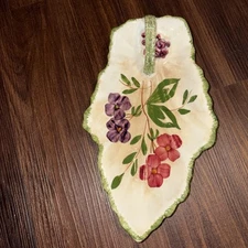 Blue Ridge Southern Pottery  Floral Nappy Dish, Serving,10” Long, Purple, Pink