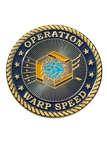 Operation Warp Speed COV ID Vaccine Commemoration Challenge Coin US Trump Fed 1U