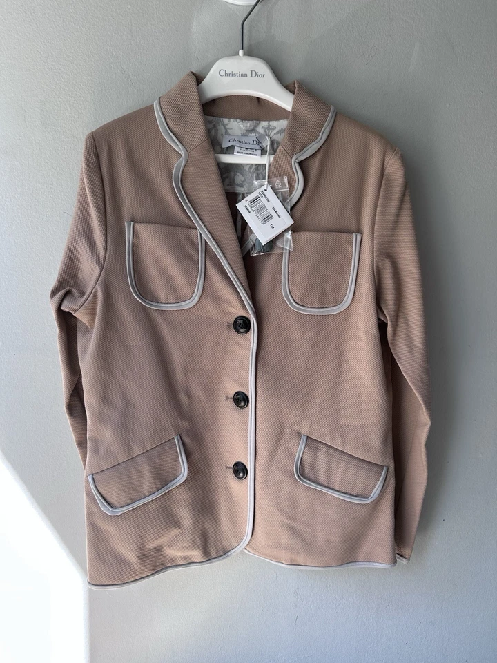 Chaqueta con botones de algodón Dior Christian Dior para niña con ribete en contraste talla 12 Foto 3 de 4