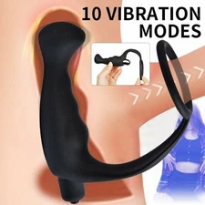 Male-Prostate-Massager-Dildo-Penis-Sex-Ring-Anal-Cock--for-Men-Women-Plug-