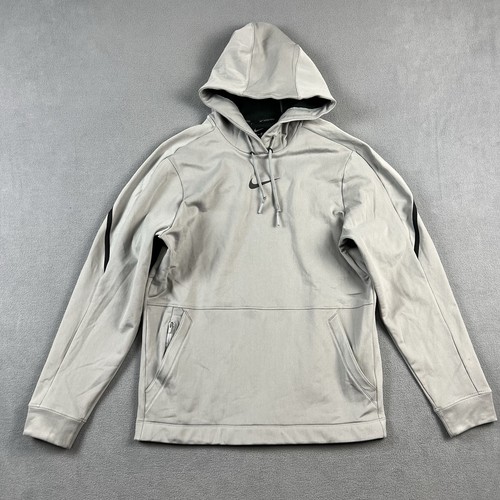 Nike Pro Hoodie Herren Small Grau Pullover Sport Grafik Sweatshirt Outdoor