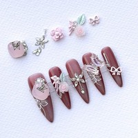 3D Nageldeko Set: Rosen, Schleifen, Strass & Perlen