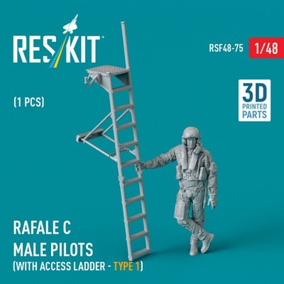 Rafale C male pilot (with access ladder - type 1) (1 pcs) (3D Printed) / 1:48
