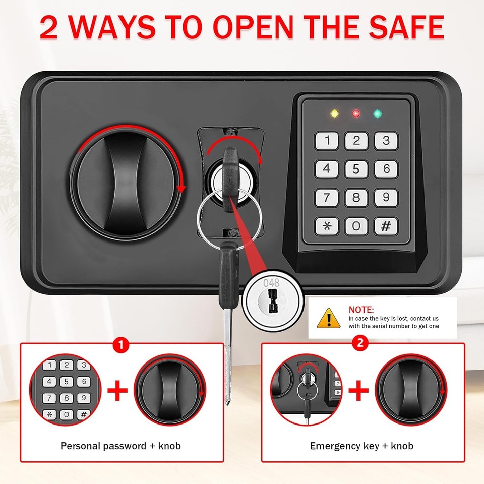 6.0 Cub Large Home Safes Water and Fireproof, Anti-Theft Fireproof Safe ...