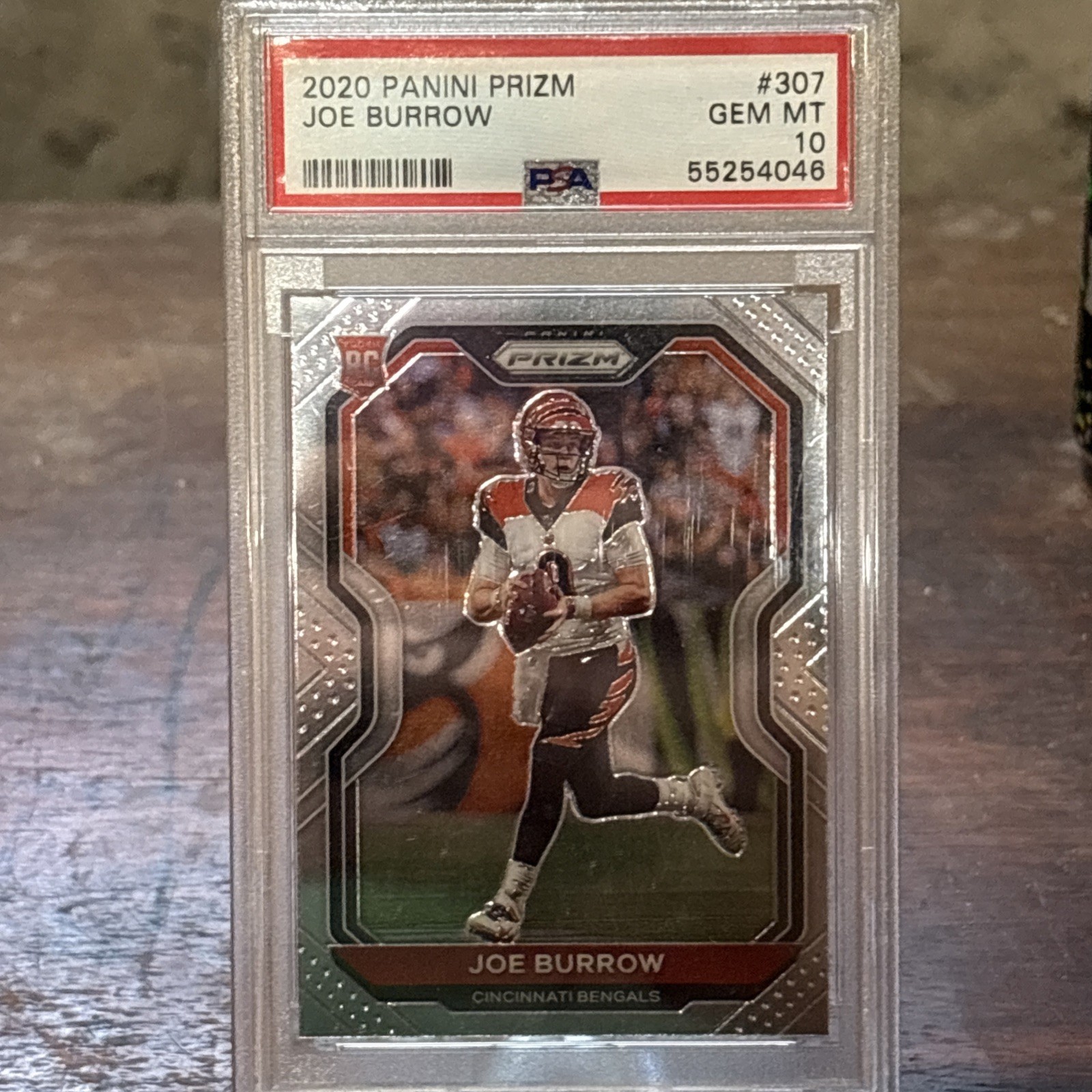 2020 Panini Prizm Joe Burrow #307 PSA 10 GEM MINT Rookie Card RC Read view 1