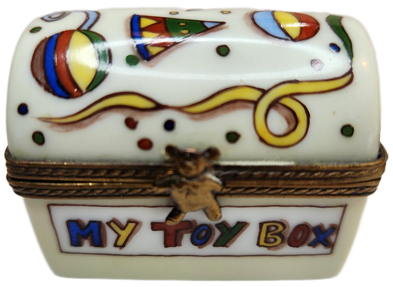 Gérard Ribiere Toy Box with Toys Limoges Peint Main Trinket Box