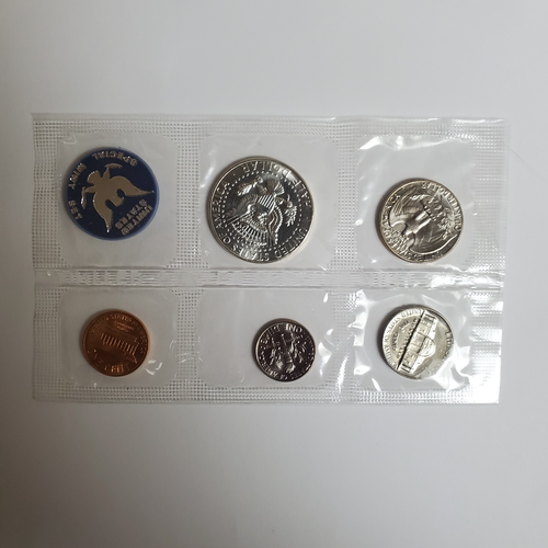 1965 SMS Set Without Envelope 40% Silver Kennedy 5 Coins (Exact Set Shown) 65-2 - Picture 2 of 3