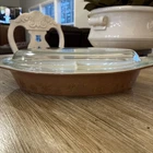 Vintage Pyrex 1 1/2 Qt. Early American Divided Casserole Baking Dish