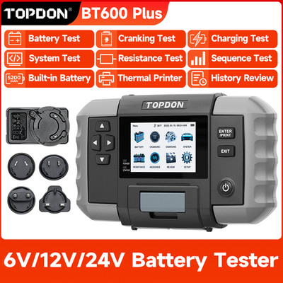 TOPDON BT600 Plus 6V/24V Car Battery Tester 24V Cranking Charging System Test