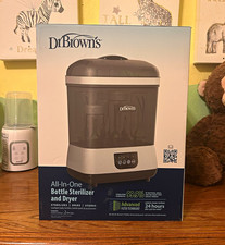 Dr. Brown's Electric Bottle Sterilizer  Dryer w/ Accessory Tray, Gray/White