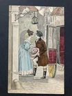 German Reich 1910 Postcard Art Card Kitsch Card Couple Kiss Scene Pigeons Carriage
