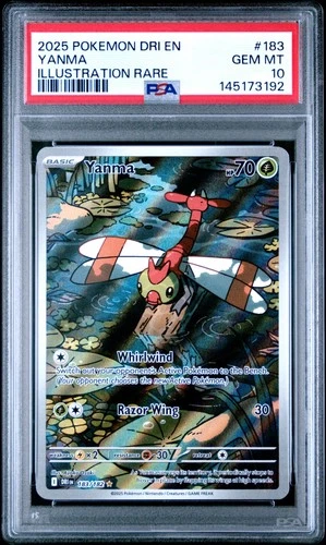 2025 POKEMON DRI EN-DESTINED RIVALS ILLUSTRATION RARE #183 YANMA PSA 10