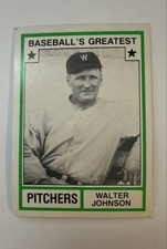 1982 TCMA Baseball's Greatest - Pitchers Walter Johnson #1982-17 Tan Back