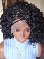 Handmade braided Senegalese twist curly wig 1B