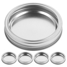 5 Sets Cap Lid Lids Metal for Jar Food Storage Preserving Canning and Ring