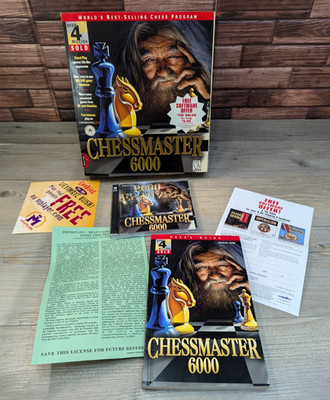 Chessmaster 6000 Big Box (PC CD-Rom 1998 Mindscape) CIB Complete Box CD Manual