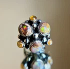 Impressive Antique Arts & Crafts Sterling Silver Opal Cluster Ring Sz ~6.5 13.2g